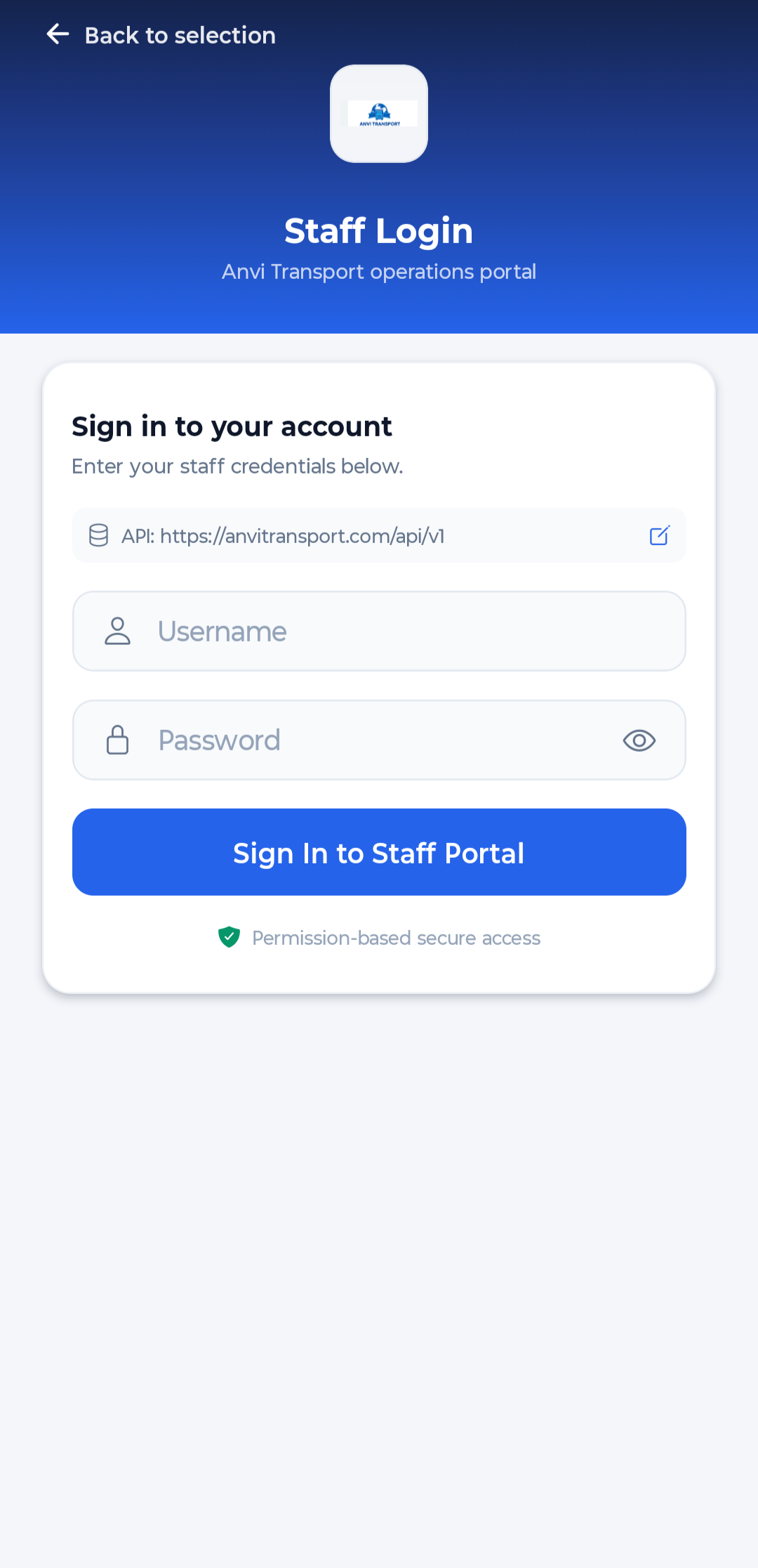 Staff Login